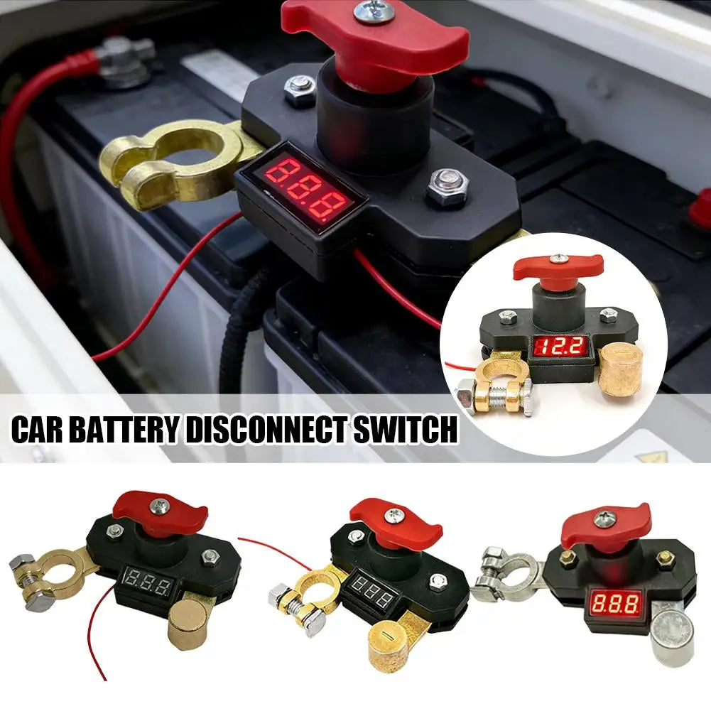 12-24V Car Battery Disconnect Switch with Digital Voltmeter Battery Disconnect Switch SPOT