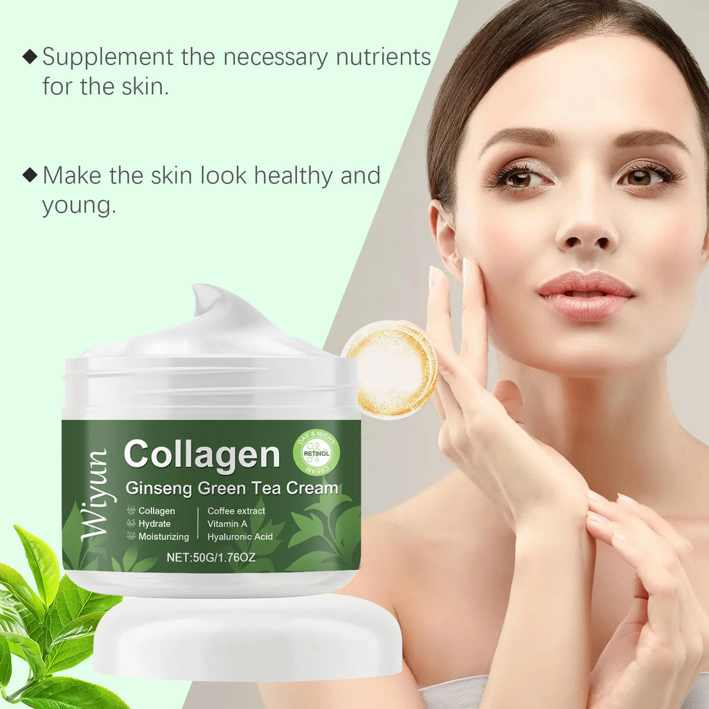 WIYUN Collagen Ginseng Green Tea Anti-Aging Face Cream 50g Anti-Aging Face Cream SPOT
