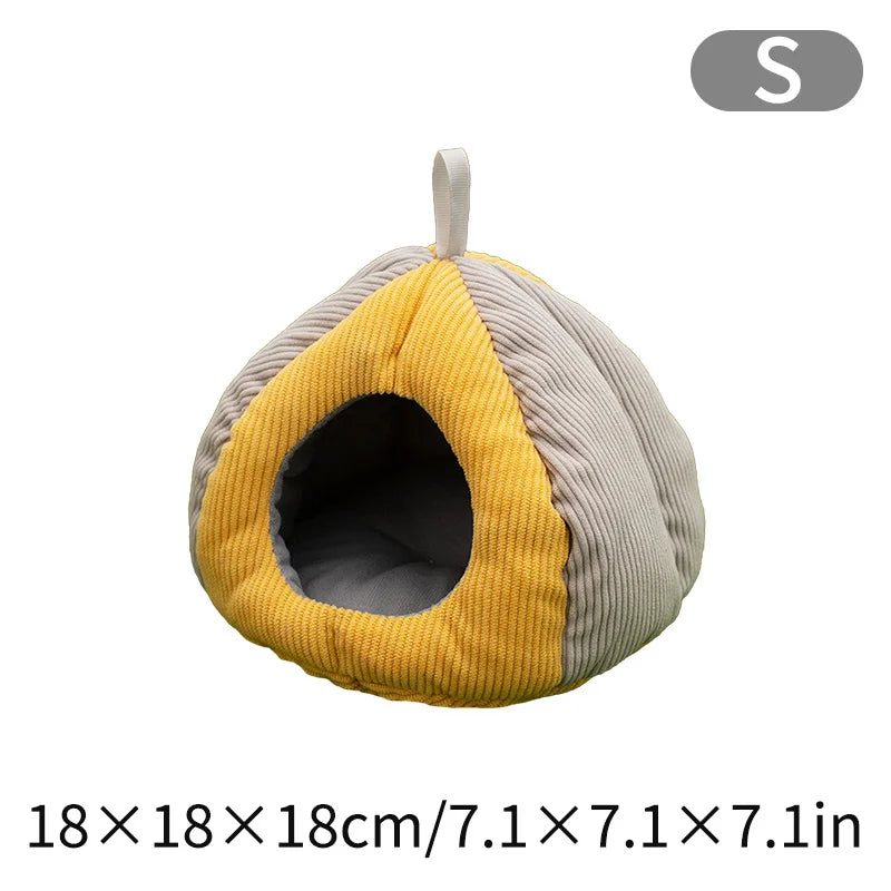 Hanging Small Animal Cave Bed – Warm Plush Hamster Hideaway Small Animal Bed SPOT S 18x18x18cm