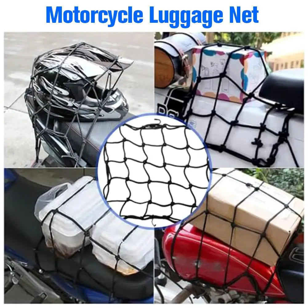 Motorcycle Luggage Net 6-Hook Bungee Mesh 30×30cm | ATV Scooter Motorcycle Luggage Net SPOT