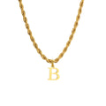 Stainless Steel Initial Letter Necklace – Gold & Silver Pendant Initial Pendant Necklace SPOT B Silver Color