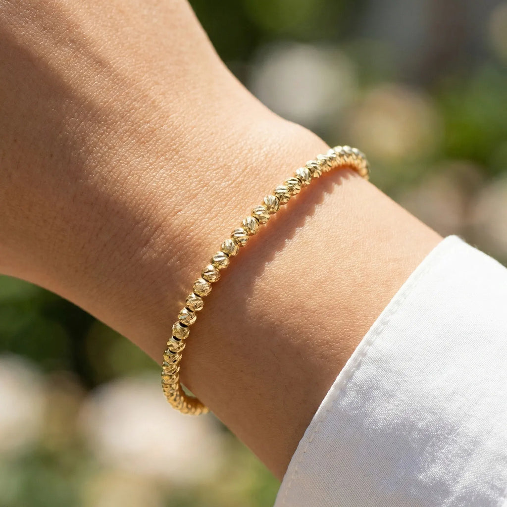 Meaeguet Tri-Color Beaded Stretch Bracelet – Stackable Beaded Bracelet SPOT