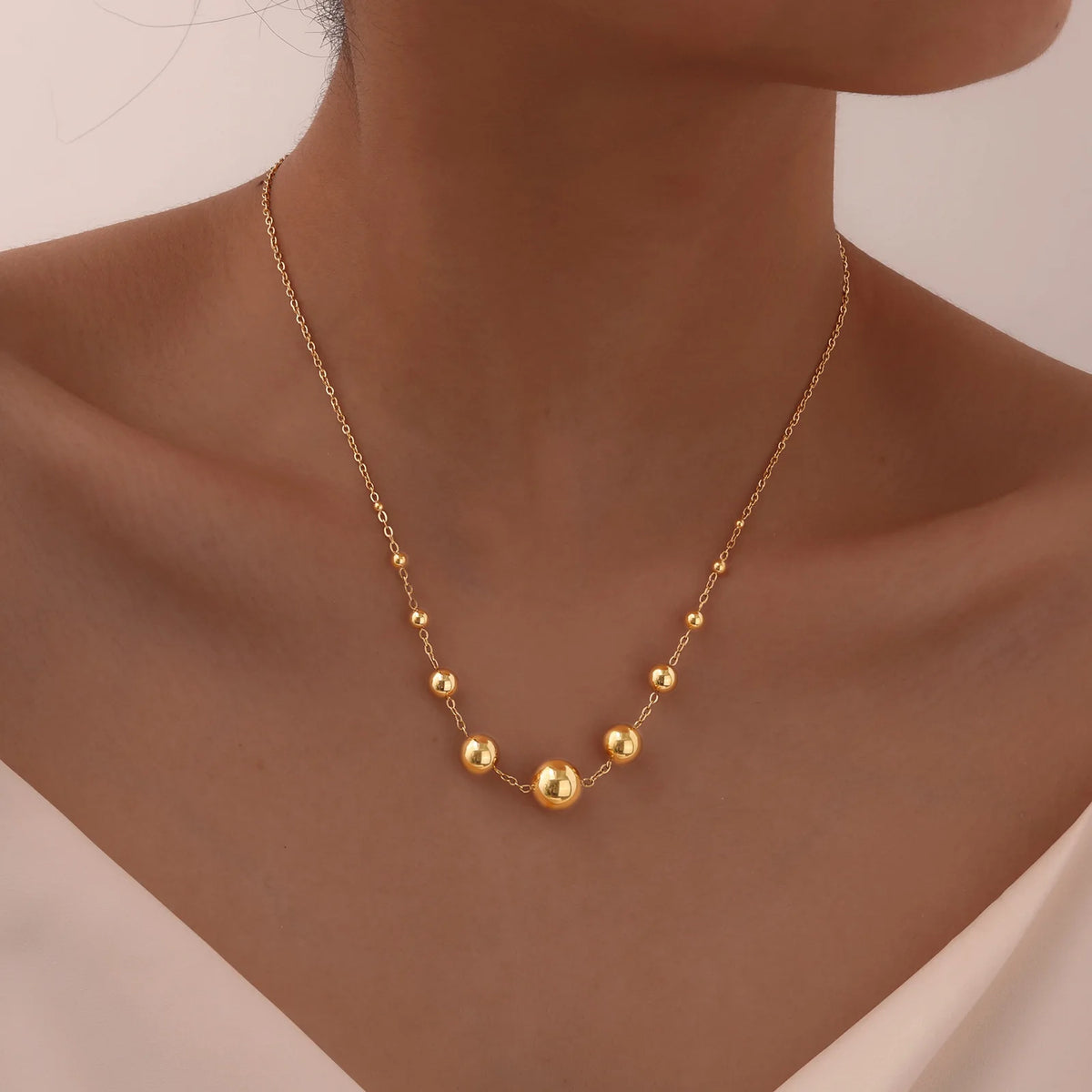 Meaeguet 18K Gold Ball Bead Chain Bracelet – Waterproof Gold Chain Bracelet SPOT