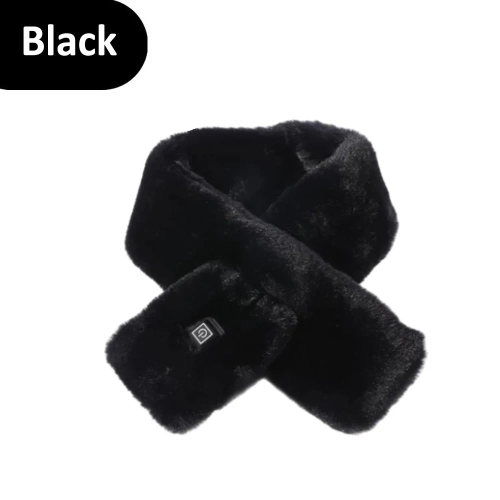 USB Electric Heated Neck Scarf – 3-Speed Warming Wrap Heated Neck Scarf SPOT Black