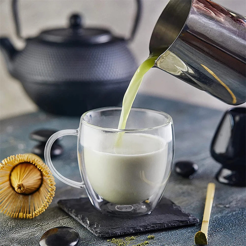 250ml Double Wall Borosilicate Glass Coffee Mug with Handle Glass Coffee Mug SPOT