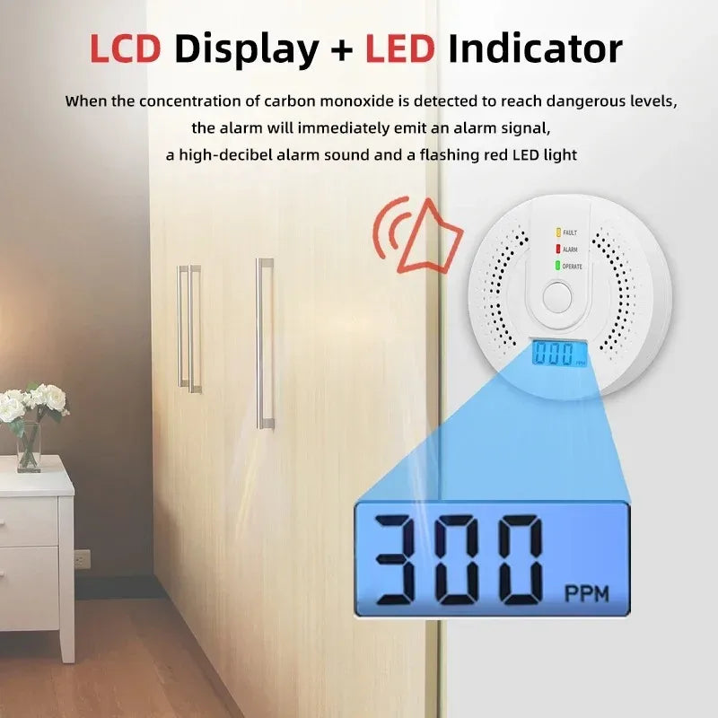 Portable CO Detector – LCD Carbon Monoxide Alarm, Garage & Travel CO Detector Alarm SPOT