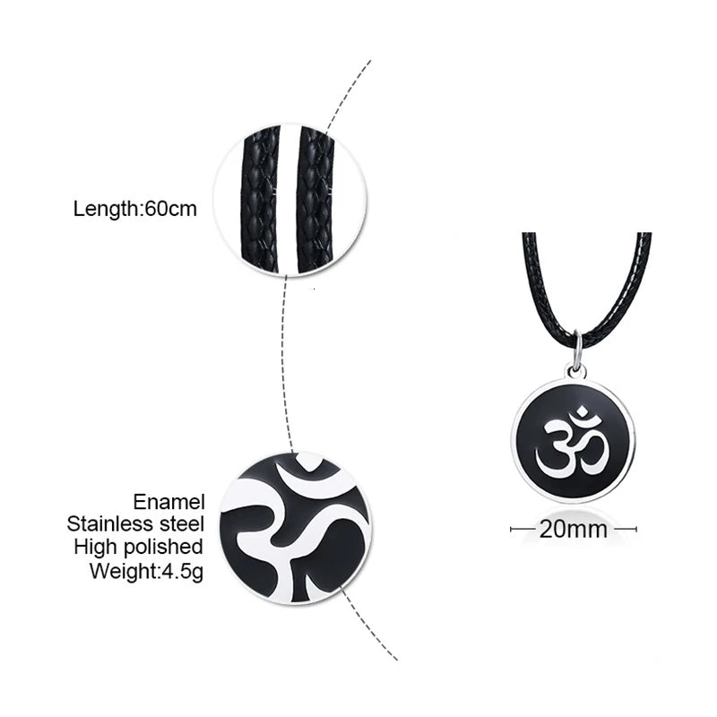 Men's OM Ohm Pendant Necklace – Stainless Steel Yoga Jewelry Pendant Necklace SPOT