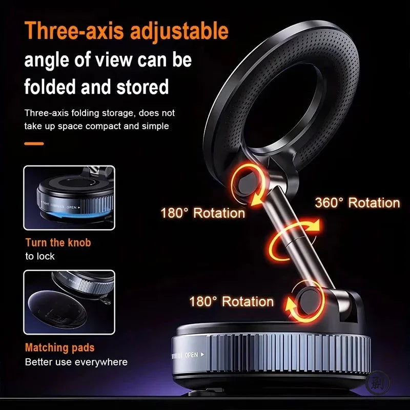 Magnetic Car Phone Holder 360° Adjustable Suction Mount – White Car Phone Mount SPOT