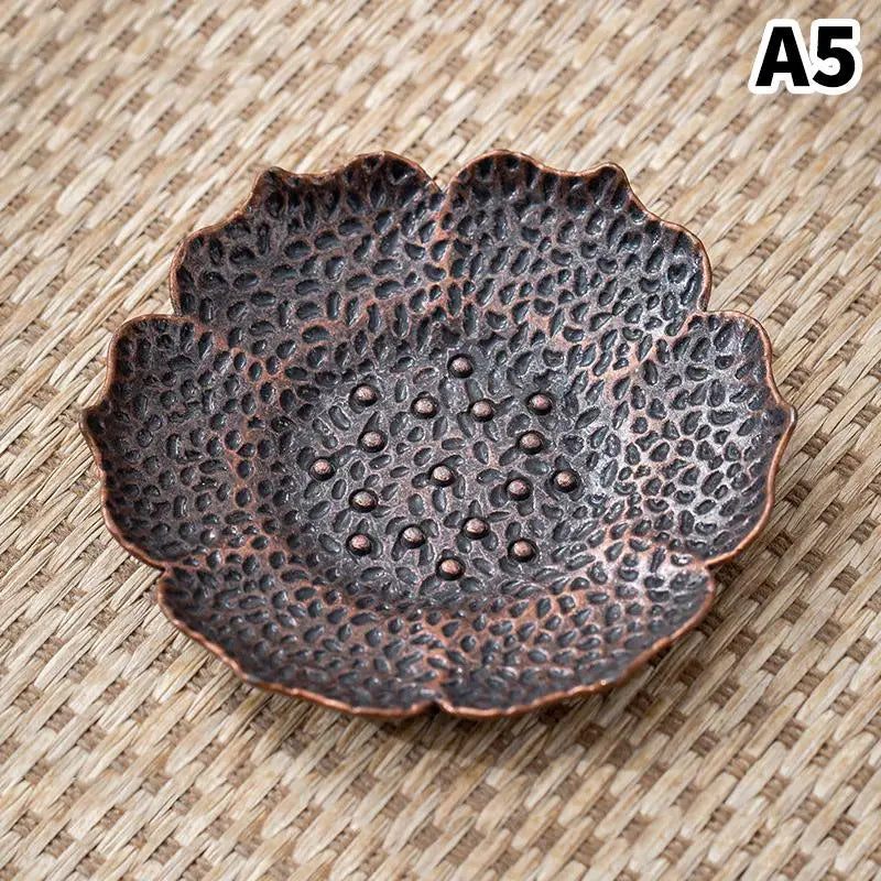 Antique Alloy Teacup Coaster – Zen Pattern Kung Fu Tea Mat Tea Ceremony Coaster SPOT A5
