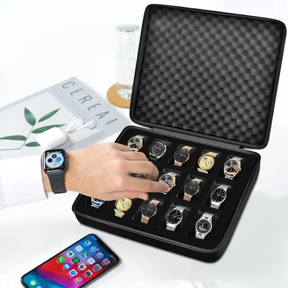 15-Slot Watch Box – Storage Case for Wristwatches & Smartwatches Watch Storage Case SPOT