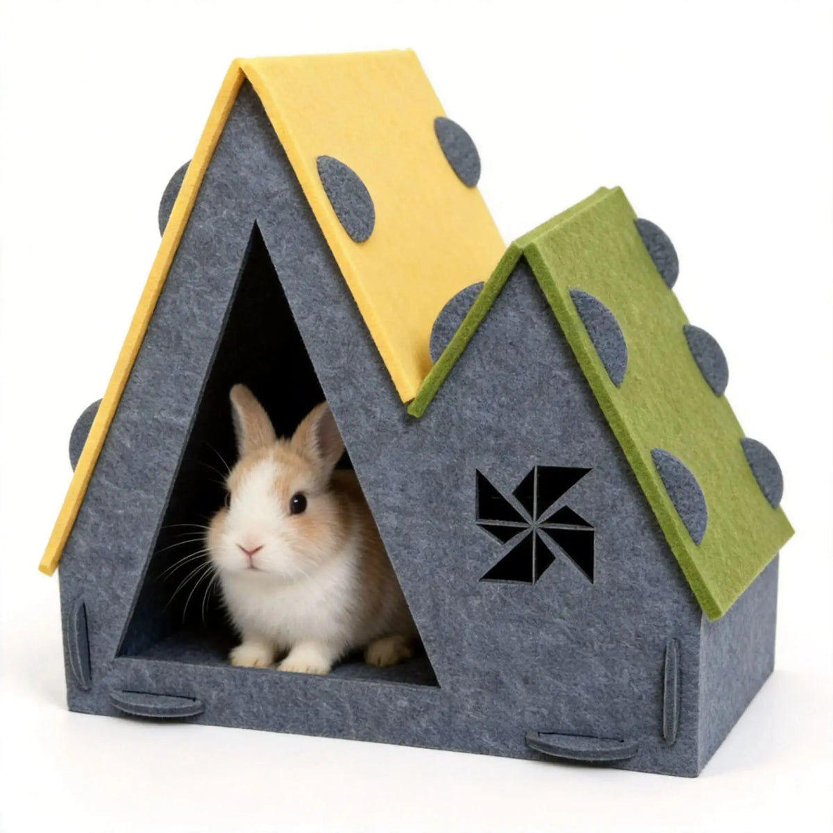 Triangular Felt Pet House – Foldable Hide for Rabbits & Hamsters Small Pet Hideout SPOT 40x26x40cm