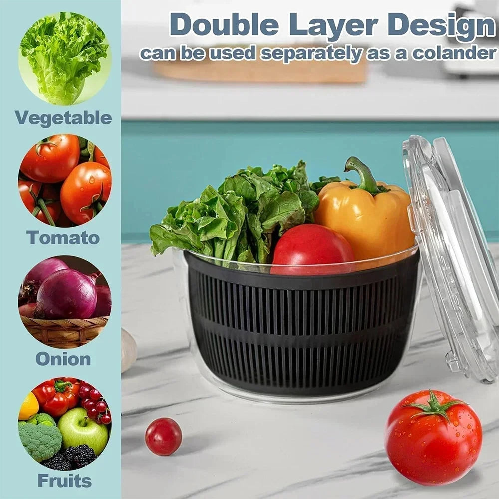 3L One-Handed Salad Spinner – Wash, Drain & Dry with Lid Salad Spinner SPOT