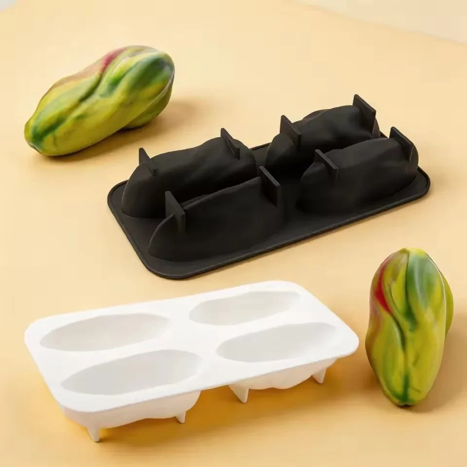 4-Cell Pistachio Silicone Chocolate Mold – Food Grade Baking Silicone Baking Mold SPOT