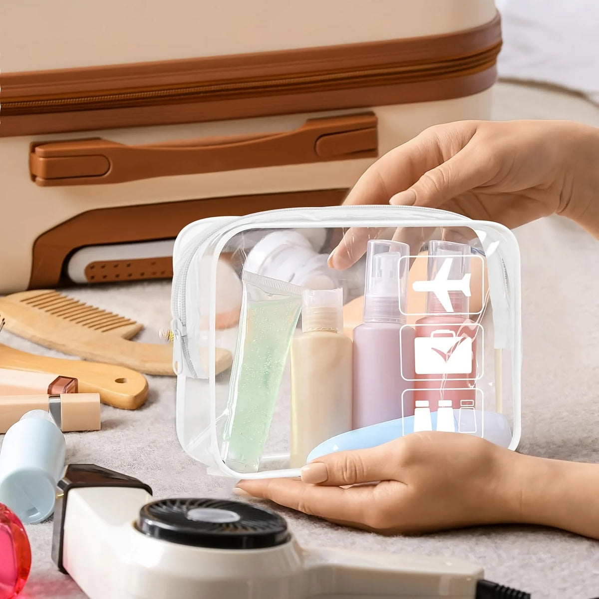 TSA Approved Clear Toiletry Bag – PVC Travel Cosmetic Organizer Clear Toiletry Bag SPOT