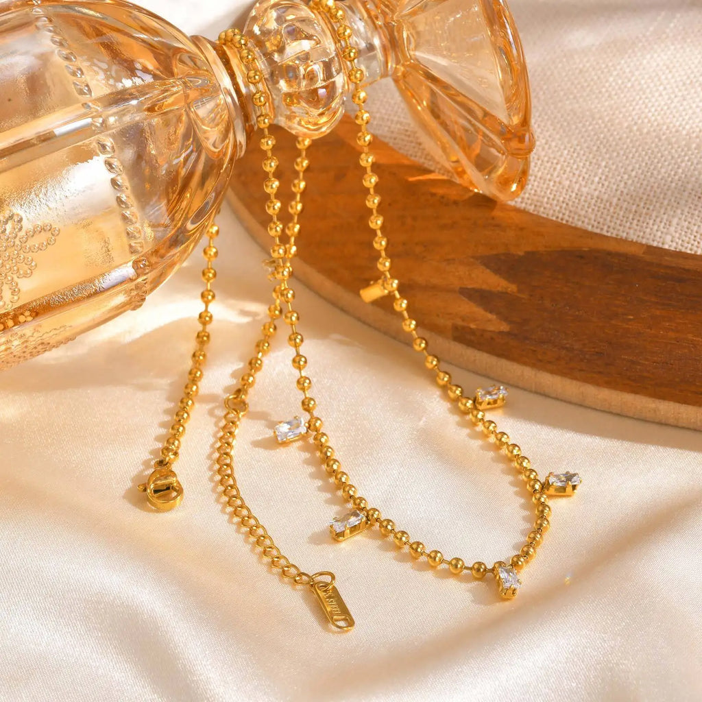 Tiny Cubic Zirconia Pendant Necklace – Tarnish-Free Gold Pendant Necklace SPOT