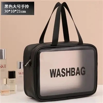 Transparent Waterproof Travel Makeup Bag – Large Capacity Travel Makeup Bag SPOT Large black