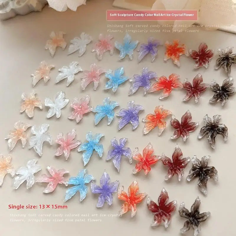 30-Pack 3D Lily Flower Nail Charms – Resin DIY Manicure Art Nail Art Charms SPOT