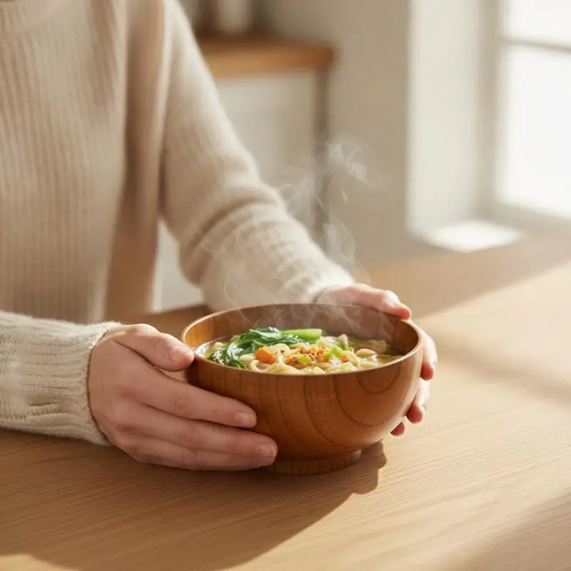 Jujube Wooden Bowl – Natural Solid Wood Soup & Rice Bowl Wooden Serving Bowl SPOT