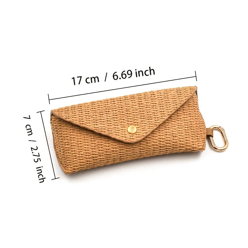 Woven Straw Eyeglass Case with Hook – PP Glasses Pouch Eyeglass Case SPOT