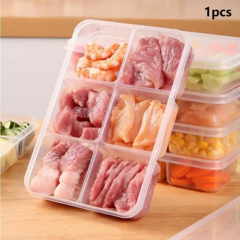 6-Grid Transparent Fridge Storage Box – Large Capacity Container Food Storage Container SPOT Default Title