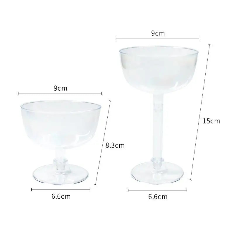 10-Pack Clear Plastic Champagne Goblets – Disposable Party Cups Disposable Champagne Goblets SPOT