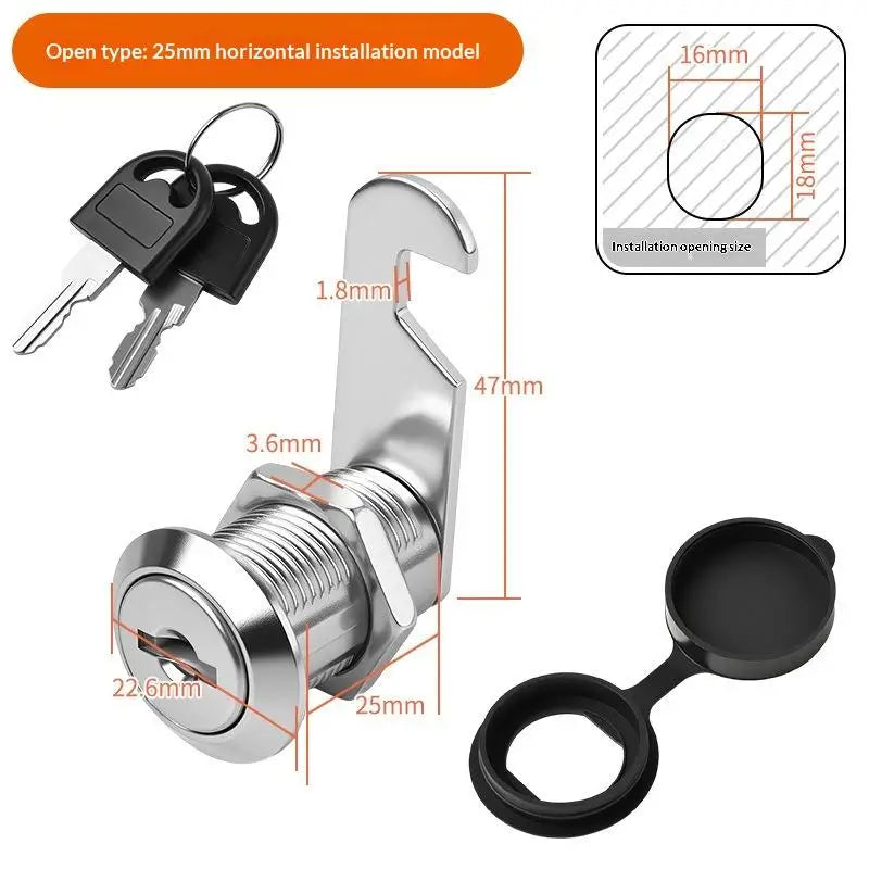Zinc Alloy Cam Lock with Waterproof Cover & 2 Keys Cam Lock SPOT A9