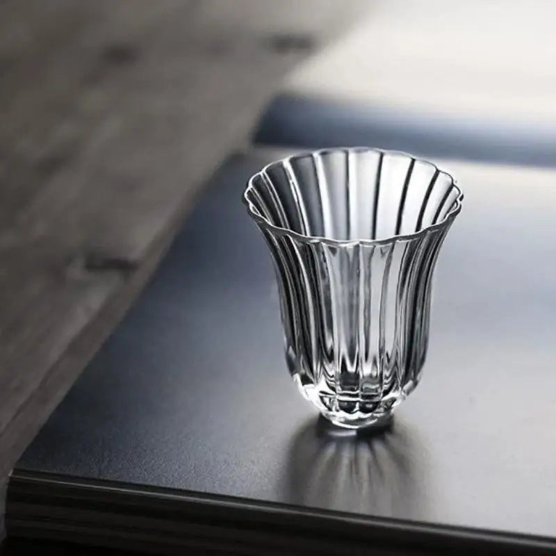 50ml Floral Petal Glass Tea Cup | Japanese Gongfu Teacup Glass Tea Cup SPOT