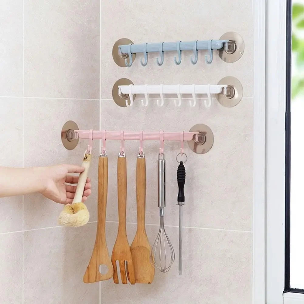 6-Row Corner Suction Cup Hook – No-Drill Bathroom Organizer Suction Cup Hook SPOT