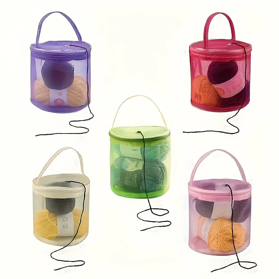Nylon Mesh Yarn Storage Bag with Zipper – Knitting Organizer Yarn Storage Bag SPOT