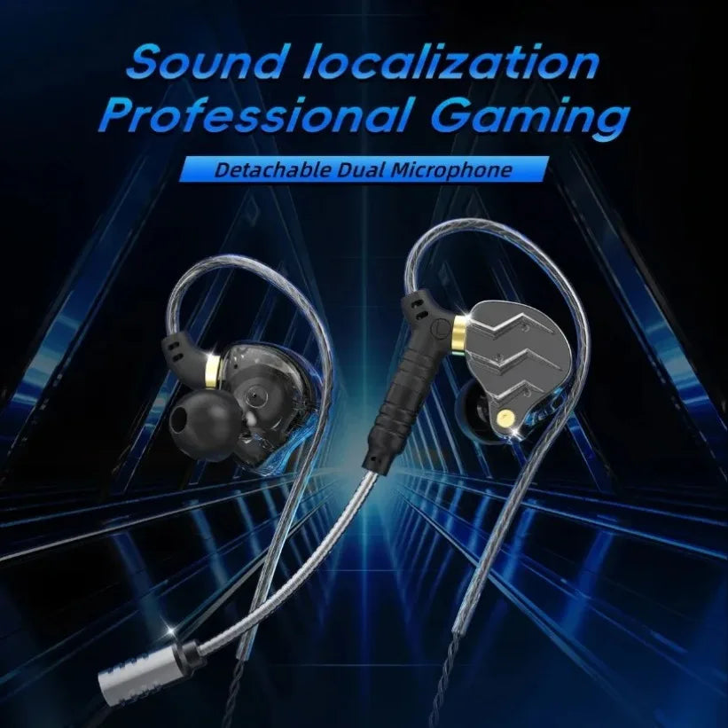 VIKEFON Gaming Earbuds – Wired, Detachable Mic & Ear Hook Gaming Earbuds SPOT