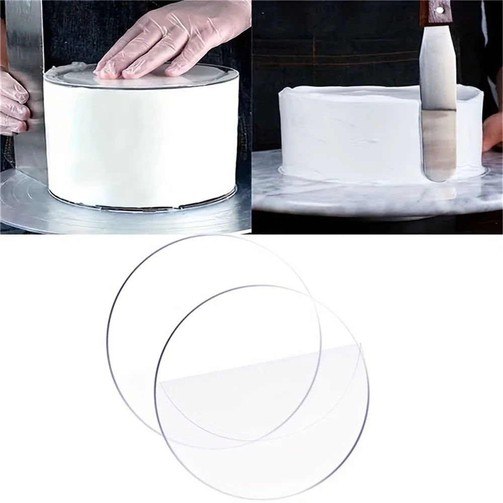 2-Pack Acrylic Round Cake Base Discs 4/6/8/10 Inch Cake Board Set SPOT
