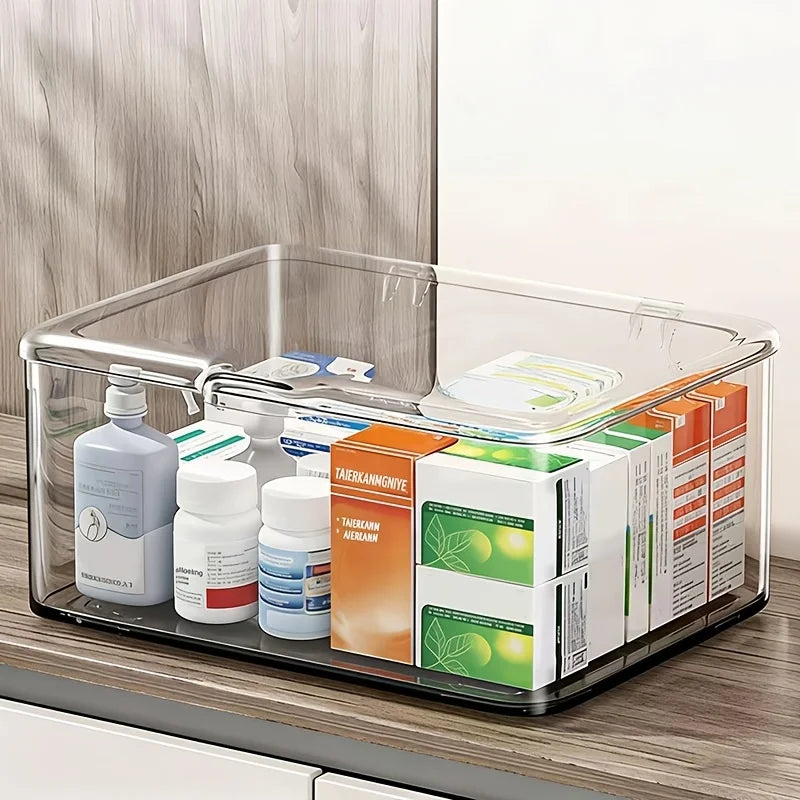 Flip-Top Transparent Storage Box – Large Capacity Organizer Desktop Storage Organizer SPOT