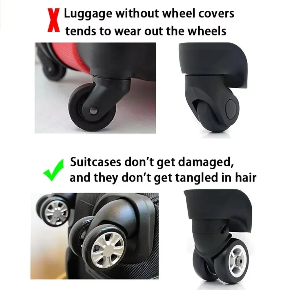 8-Pack Silicone Luggage Wheel Covers – Quiet Caster Protectors Luggage Wheel Covers SPOT
