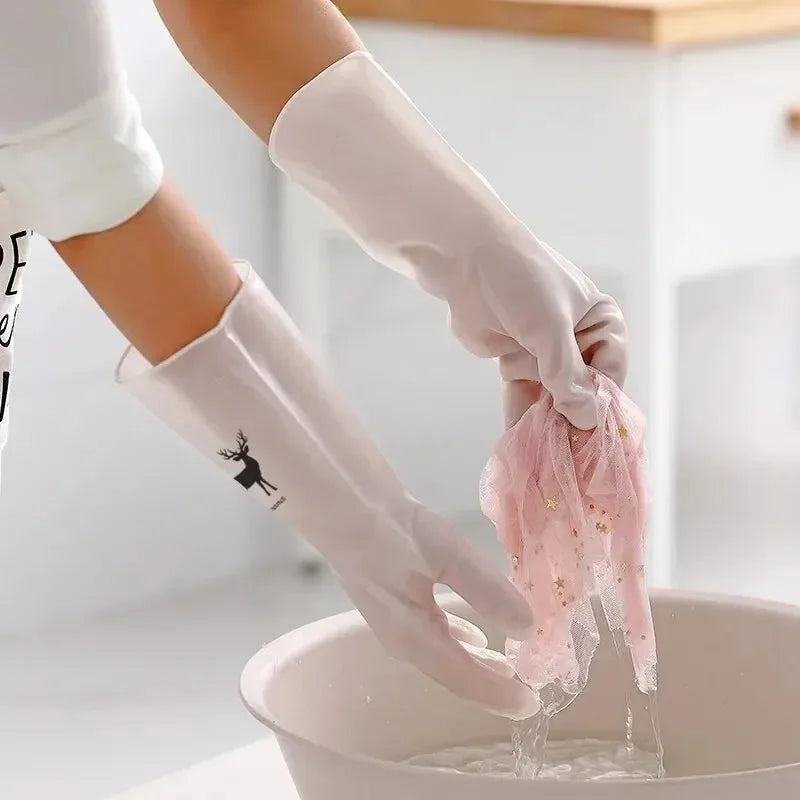 Waterproof Rubber Cleaning Gloves – Dishes, Laundry & Kitchen Household Cleaning Gloves SPOT