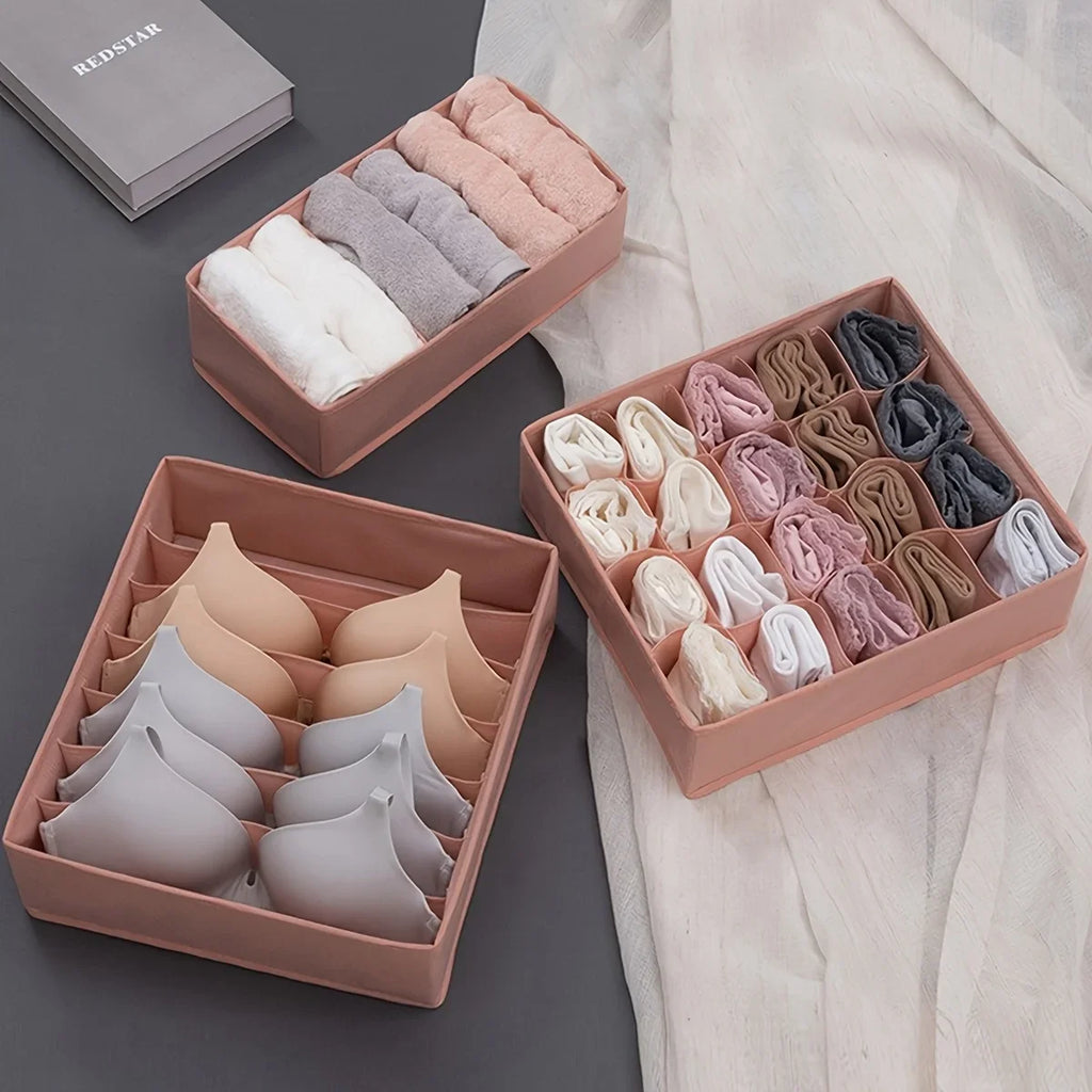 3-Pack Underwear Drawer Organizer – Multi-Compartment Storage Box Drawer Organizer Set SPOT