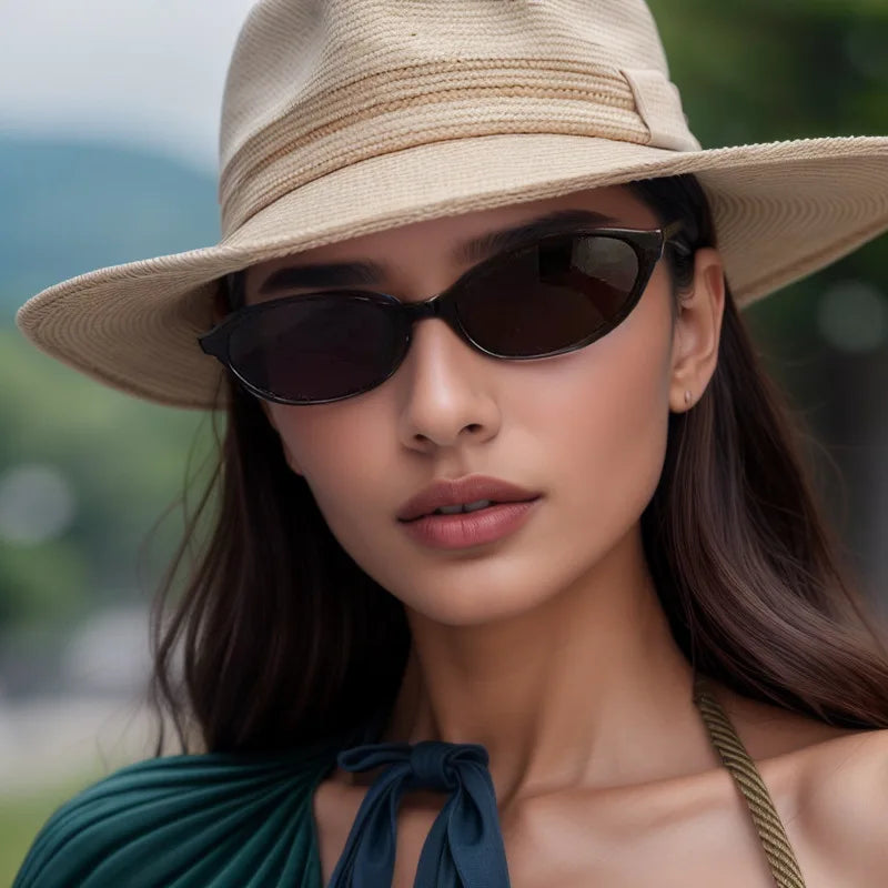Vintage Oval Ellipse Sunglasses – Unisex Mirror Lens Small Frame Fashion Sunglasses SPOT