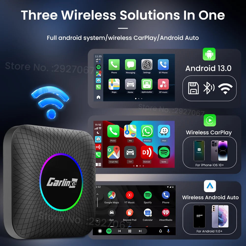 CarlinKit Android 13 CarPlay AI Box – Wireless CarPlay & Auto CarPlay AI Box SPOT