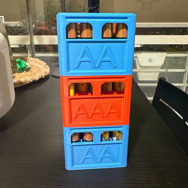 Stackable Battery Organizer Box – AA AAA 9V CR2032 CR2025 Battery Storage Box SPOT