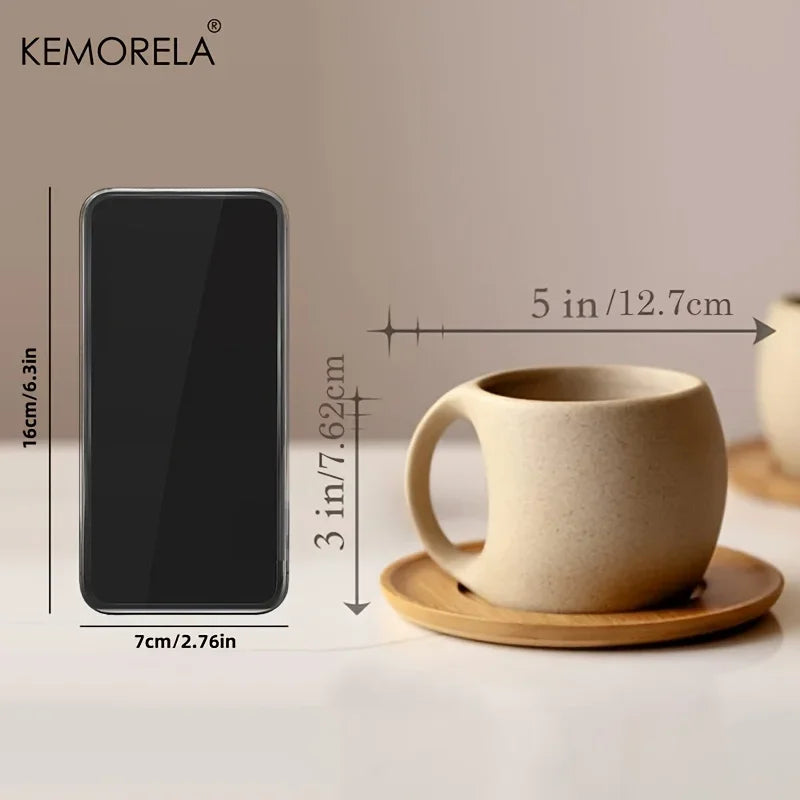 KEMORELA 220ml Ceramic Coffee Cup & Saucer Set | Elegant Mug Ceramic Coffee Mug SPOT