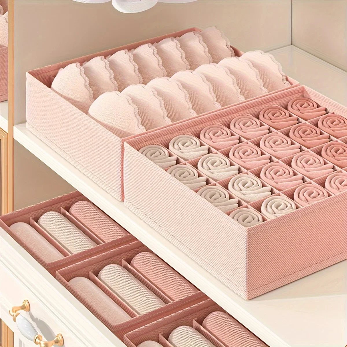 3-Pack Underwear Drawer Organizer – Multi-Compartment Storage Box Drawer Organizer Set SPOT