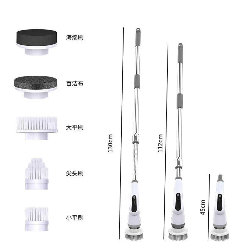Electric Cleaning Brush Kit – Long-Handle Rechargeable Scrubber Electric Cleaning Brush SPOT