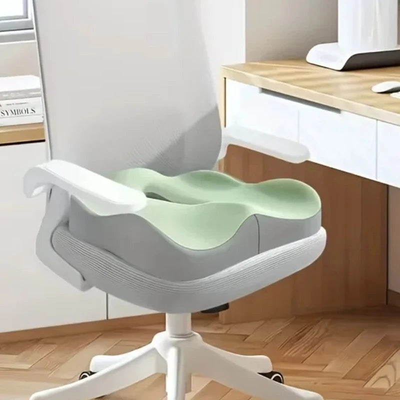 Memory Foam Seat Cushion – Ergonomic Chair Pad, Car & Office Memory Foam Cushion SPOT light green