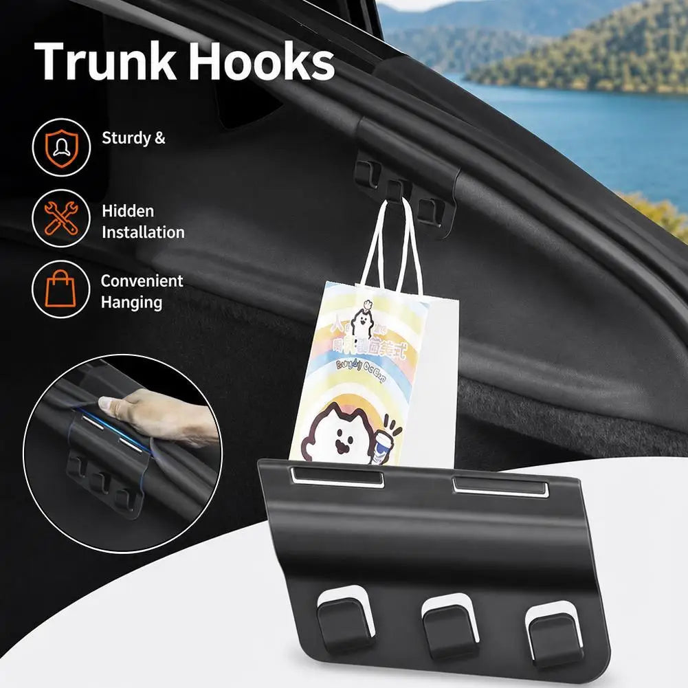 Tesla Model Y/YL Juniper Trunk Hook – 3-Point Cargo Bag Holder Car Trunk Organizer SPOT
