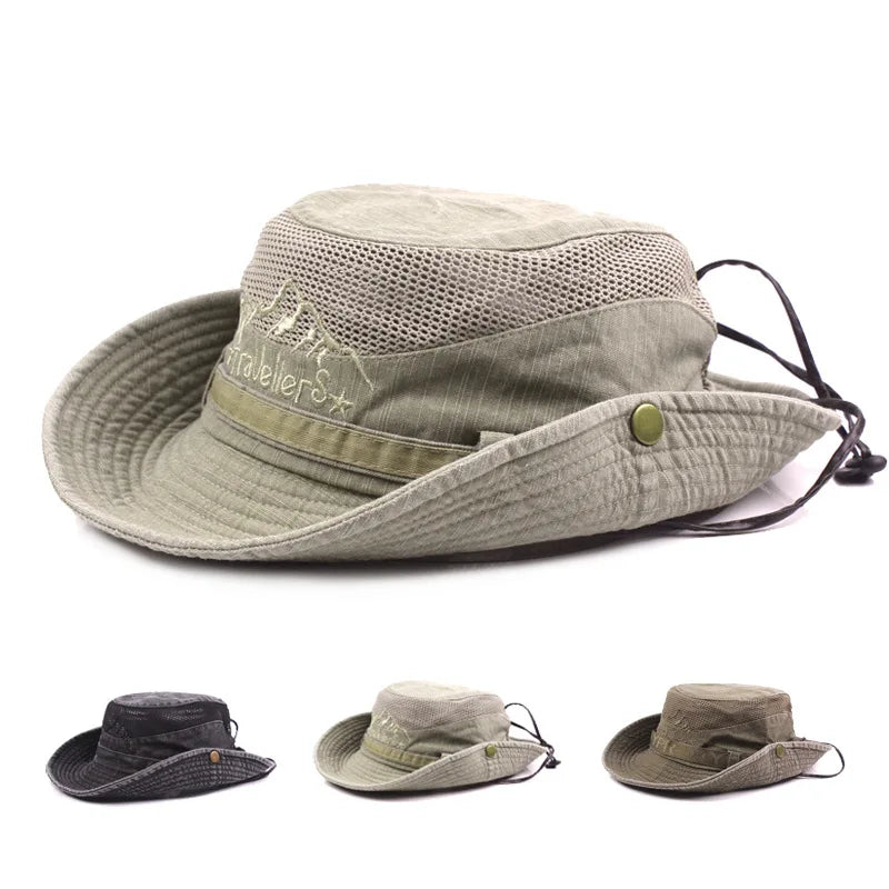 Men's Cotton Bucket Hat – Breathable Sun Hat for Outdoors Bucket Hat SPOT
