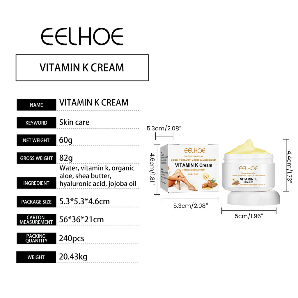 Eelhoe Vitamin K Cream – Leg & Skin Massage Cream 60g Vitamin K Skin Cream SPOT