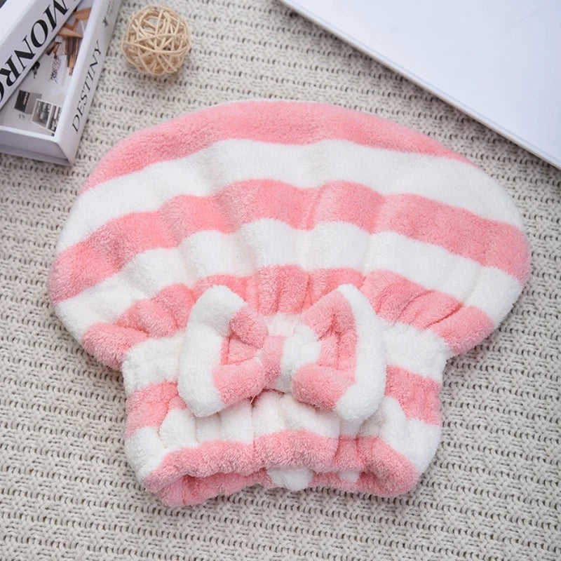 Quick-Drying Hair Towel Cap – Super Absorbent Hair Bonnet Hair Towel Cap SPOT Pink