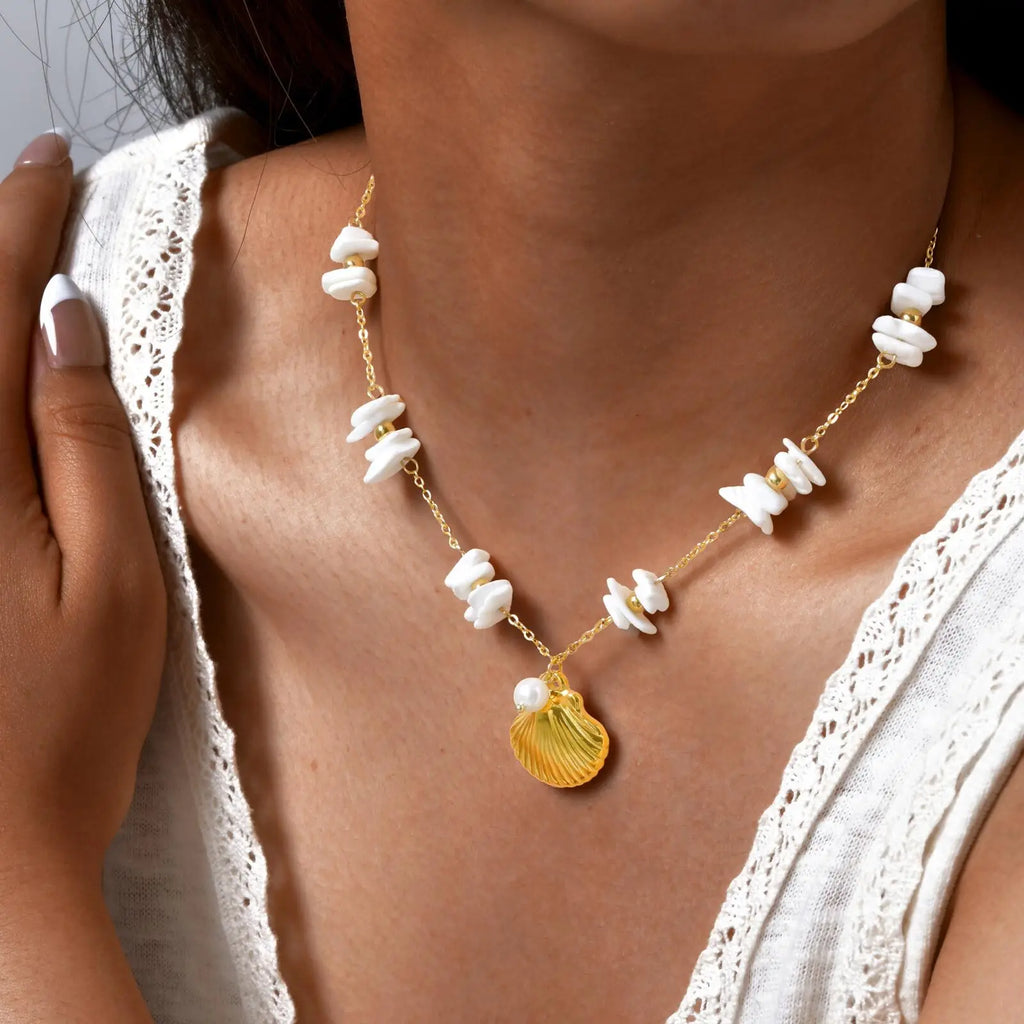 Sea Shell Necklace – Conch & Starfish Stainless Steel Pendant Pendant Necklace SPOT