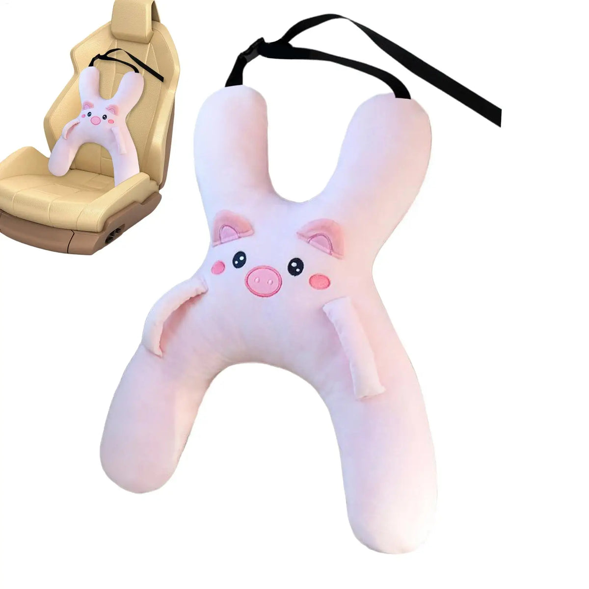 Kids Animal Car Headrest Pillow – H-Shape Adjustable Plush Nap Kids Car Headrest Pillow SPOT