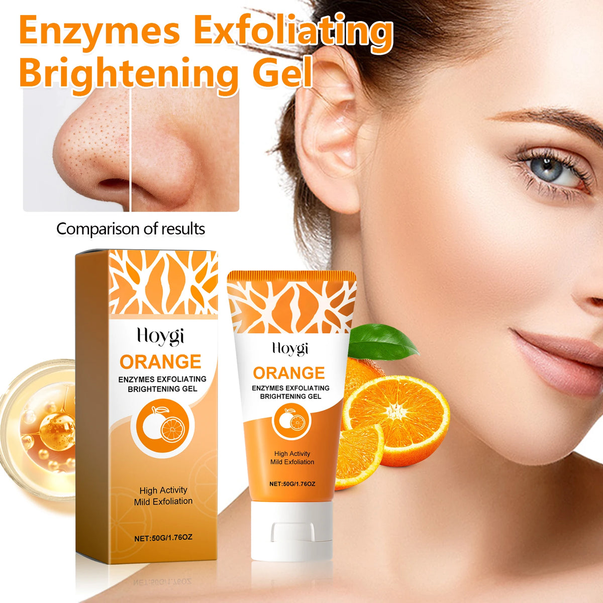 Hoygi Orange Enzyme Exfoliating Brightening Gel 50g Exfoliating Face Gel SPOT