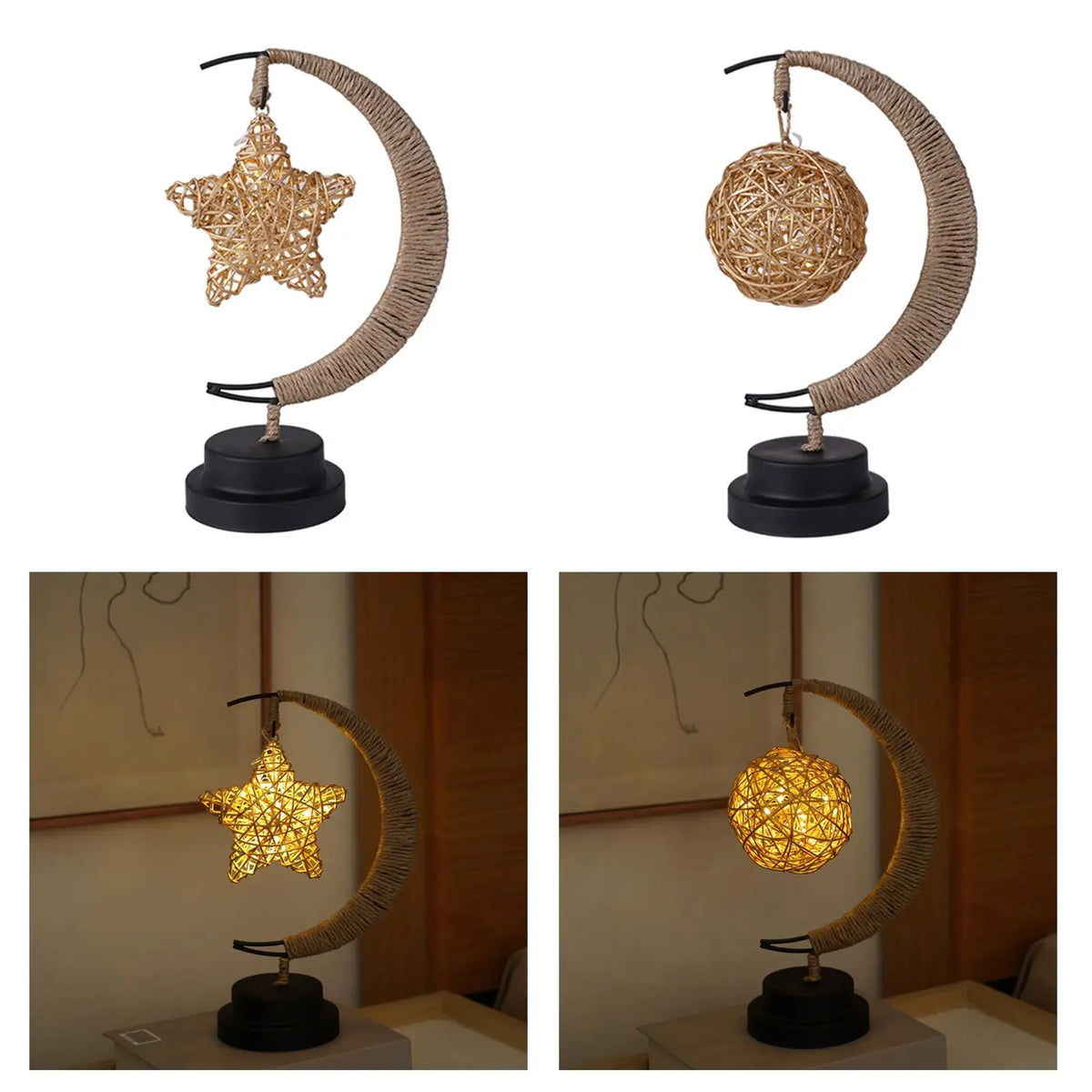 Wrought Iron Moon LED Night Light – Desktop Bedroom Decor LED Night Light SPOT